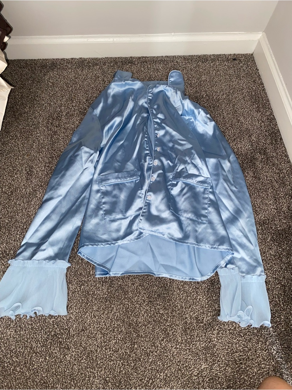 Light Blue Satin pajama set